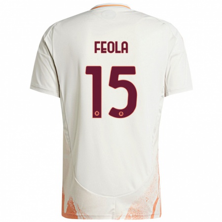 Kandiny Kinderen William Feola #15 Crème Wit Oranje Uitshirt Uittenue 2024/25 T-Shirt