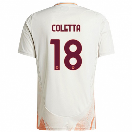 Kandiny Kinderen Federico Coletta #18 Crème Wit Oranje Uitshirt Uittenue 2024/25 T-Shirt