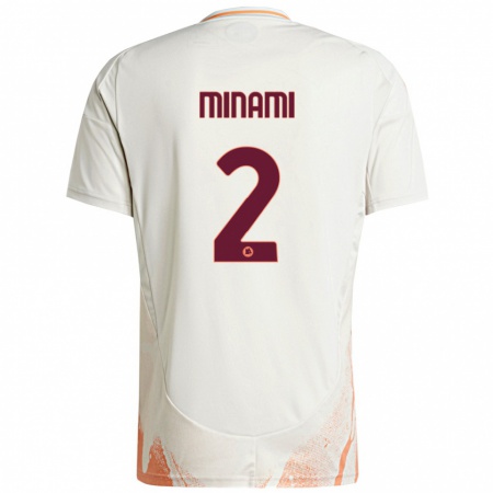 Kandiny Kinderen Moeka Minami #2 Crème Wit Oranje Uitshirt Uittenue 2024/25 T-Shirt