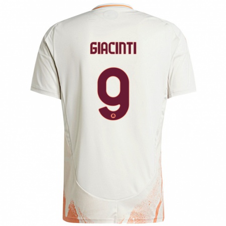 Kandiny Bambino Maglia Valentina Giacinti #9 Crema Bianco Arancione Kit Gara Away 2024/25 Maglietta