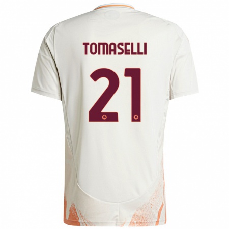 Kandiny Kinderen Martina Tomaselli #21 Crème Wit Oranje Uitshirt Uittenue 2024/25 T-Shirt