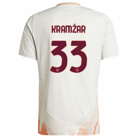 Kandiny Kinderen Zara Kramžar #33 Crème Wit Oranje Uitshirt Uittenue 2024/25 T-Shirt