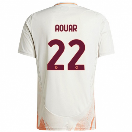 Kandiny Kinderen Houssem Aouar #22 Crème Wit Oranje Uitshirt Uittenue 2024/25 T-Shirt