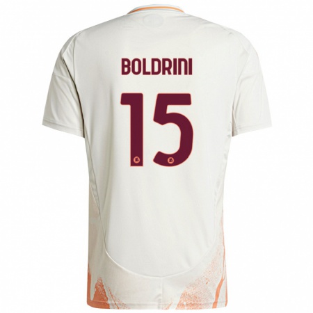 Kandiny Kinderen Mattia Boldrini #15 Crème Wit Oranje Uitshirt Uittenue 2024/25 T-Shirt