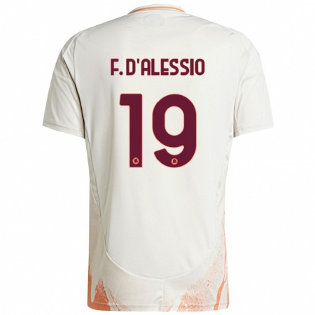 Kandiny Kinderen Francesco D'alessio #19 Crème Wit Oranje Uitshirt Uittenue 2024/25 T-Shirt