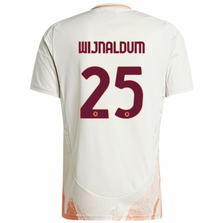 Kandiny Kinderen Georginio Wijnaldum #25 Crème Wit Oranje Uitshirt Uittenue 2024/25 T-Shirt