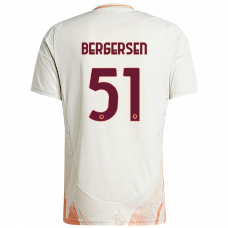 Kandiny Kinderen Mina Bergersen #51 Crème Wit Oranje Uitshirt Uittenue 2024/25 T-Shirt