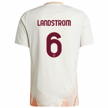 Kandiny Kinderen Elin Landstrom #6 Crème Wit Oranje Uitshirt Uittenue 2024/25 T-Shirt