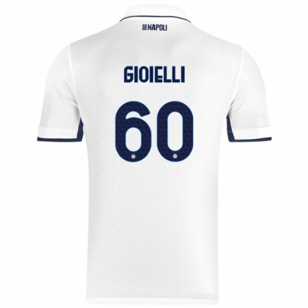 Kandiny Kinderen Francesco Gioielli #60 Wit Koningsblauw Uitshirt Uittenue 2024/25 T-Shirt