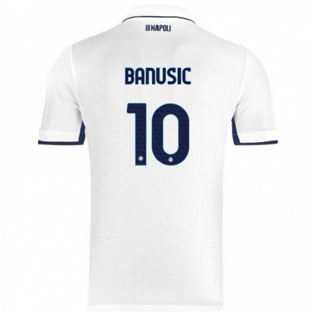 Kandiny Bambino Maglia Marija Banušić #10 Bianco Blu Reale Kit Gara Away 2024/25 Maglietta