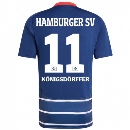 Kandiny Kinderen Ransford Königsdörffer #11 Donkerblauw Uitshirt Uittenue 2024/25 T-Shirt