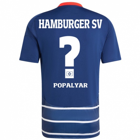 Kandiny Bambino Maglia Omer Popalyar #0 Blu Scuro Kit Gara Away 2024/25 Maglietta