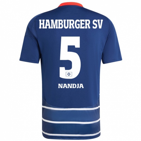 Kandiny Bambino Maglia Shafiq Nandja #5 Blu Scuro Kit Gara Away 2024/25 Maglietta