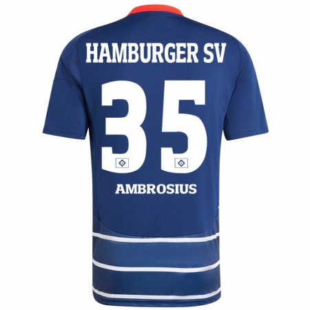 Kandiny Kinderen Stephan Ambrosius #35 Donkerblauw Uitshirt Uittenue 2024/25 T-Shirt