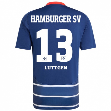 Kandiny Kinderen Lasse Lüttgen #13 Donkerblauw Uitshirt Uittenue 2024/25 T-Shirt