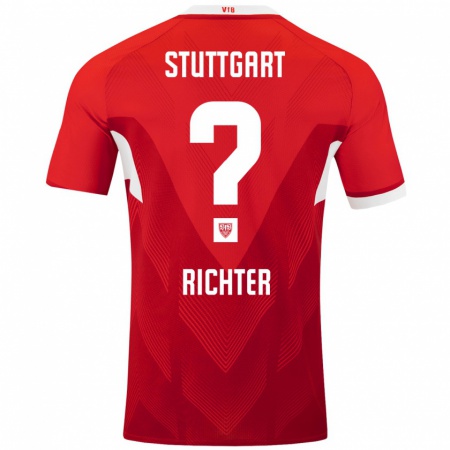 Kandiny Kinder Nils Richter #0 Rot Weiß Auswärtstrikot Trikot 2024/25 T-Shirt Österreich