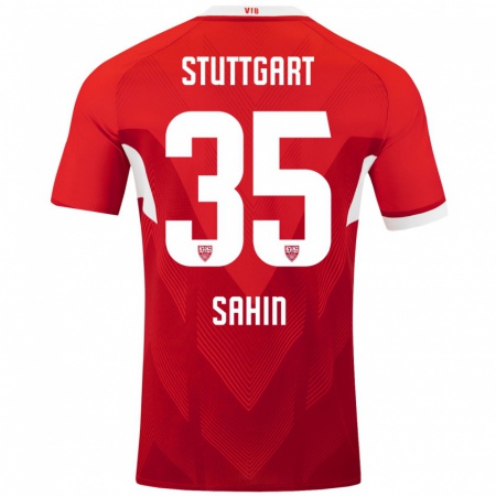 Kandiny Kinderen Mehmet Sahin #35 Rood Wit Uitshirt Uittenue 2024/25 T-Shirt