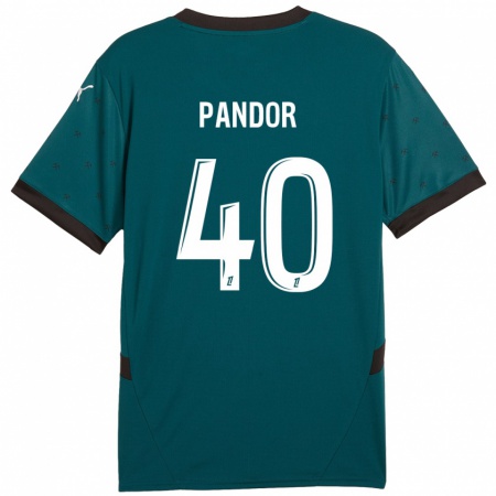 Kandiny Kinderen Yannick Pandor #40 Donkergroen Uitshirt Uittenue 2024/25 T-Shirt