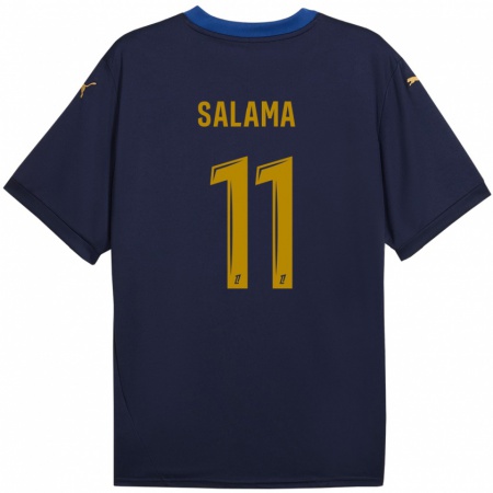 Kandiny Kinderen Amine Salama #11 Marineblauw Goud Uitshirt Uittenue 2024/25 T-Shirt