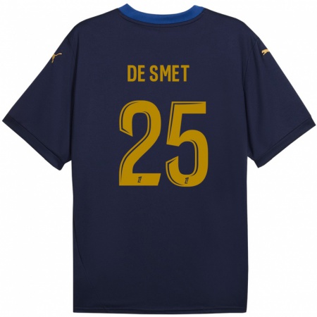 Kandiny Kinderen Thibault De Smet #25 Marineblauw Goud Uitshirt Uittenue 2024/25 T-Shirt