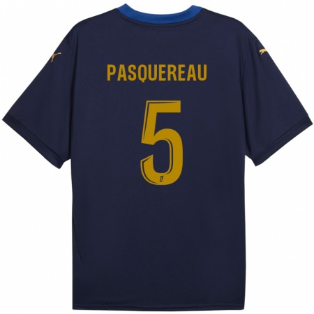 Kandiny Kinderen Julie Pasquereau #5 Marineblauw Goud Uitshirt Uittenue 2024/25 T-Shirt