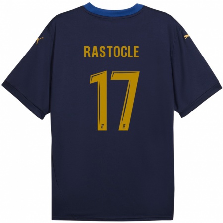 Kandiny Kinderen Jade Rastocle #17 Marineblauw Goud Uitshirt Uittenue 2024/25 T-Shirt