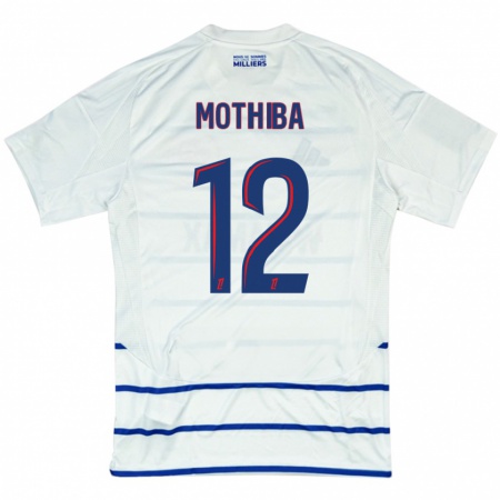 Kandiny Bambino Maglia Lebo Mothiba #12 Bianco Blu Kit Gara Away 2024/25 Maglietta