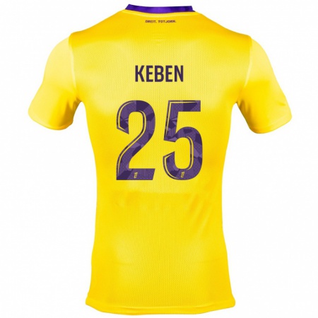 Kandiny Kinderen Kévin Keben #25 Geel Paars Uitshirt Uittenue 2024/25 T-Shirt