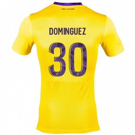 Kandiny Kinderen Álex Domínguez #30 Geel Paars Uitshirt Uittenue 2024/25 T-Shirt