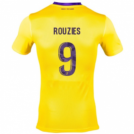 Kandiny Kinderen Manon Rouzies #9 Geel Paars Uitshirt Uittenue 2024/25 T-Shirt