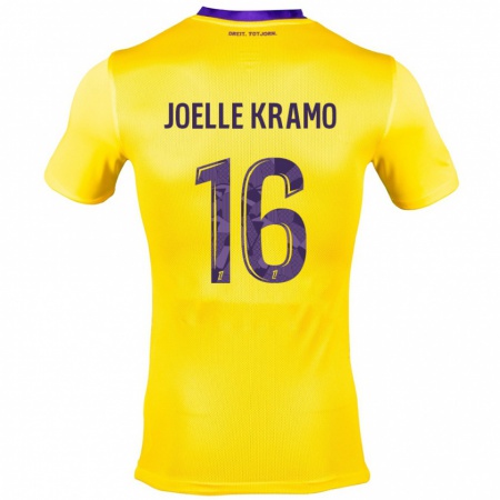 Kandiny Kinder Marie Joelle Kramo #16 Gelb Lila Auswärtstrikot Trikot 2024/25 T-Shirt Österreich