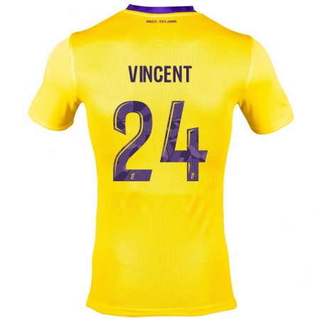 Kandiny Kinderen Magalie Vincent #24 Geel Paars Uitshirt Uittenue 2024/25 T-Shirt