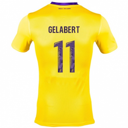 Kandiny Kinderen César Gelabert #11 Geel Paars Uitshirt Uittenue 2024/25 T-Shirt