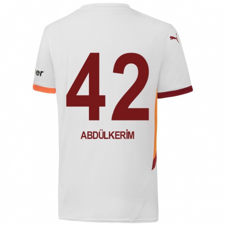 Kandiny Kinderen Abdülkerim Bardakcı #42 Wit Geel Rood Uitshirt Uittenue 2024/25 T-Shirt