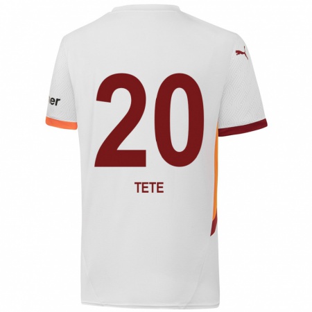 Kandiny Kinderen Tetê #20 Wit Geel Rood Uitshirt Uittenue 2024/25 T-Shirt