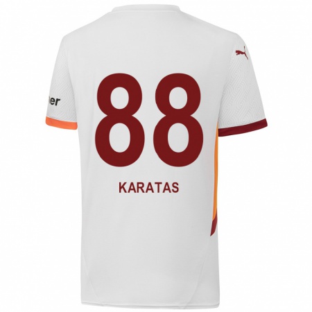 Kandiny Kinderen Kazımcan Karataş #88 Wit Geel Rood Uitshirt Uittenue 2024/25 T-Shirt