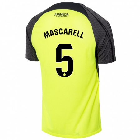 Kandiny Kinderen Omar Mascarell #5 Fluorescerend Groen Zwart Uitshirt Uittenue 2024/25 T-Shirt