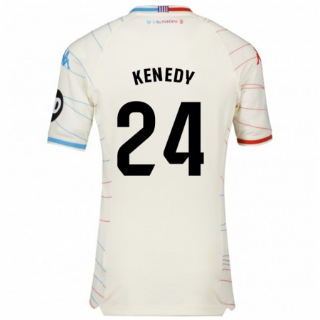 Kandiny Kinderen Kenedy #24 Wit Rood Blauw Uitshirt Uittenue 2024/25 T-Shirt