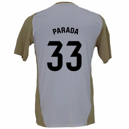 Kandiny Kinderen Victor Parada #33 Bruin Wit Uitshirt Uittenue 2024/25 T-Shirt