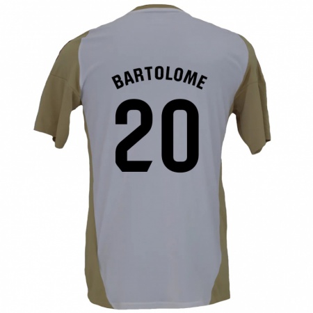 Kandiny Kinderen Diego Bartolomé #20 Bruin Wit Uitshirt Uittenue 2024/25 T-Shirt