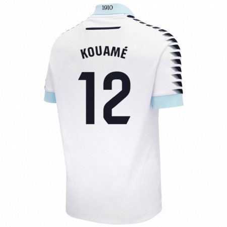 Kandiny Kinderen Rominigue Kouamé #12 Wit Blauw Uitshirt Uittenue 2024/25 T-Shirt