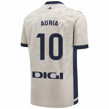 Kandiny Bambino Maglia Miguel Auría #10 Grigio Chiaro Kit Gara Away 2024/25 Maglietta