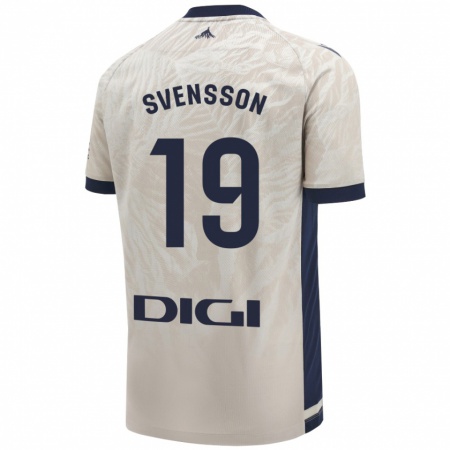 Kandiny Bambino Maglia Max Svensson #19 Grigio Chiaro Kit Gara Away 2024/25 Maglietta