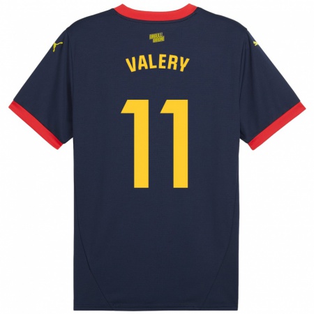 Kandiny Kinderen Valery Fernández #11 Marineblauw Uitshirt Uittenue 2024/25 T-Shirt