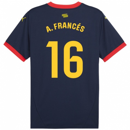 Kandiny Kinder Alejandro Francés #16 Marinerot Auswärtstrikot Trikot 2024/25 T-Shirt Österreich