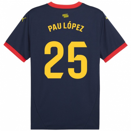 Kandiny Kinderen Pau López #25 Marineblauw Uitshirt Uittenue 2024/25 T-Shirt