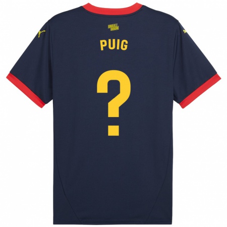 Kandiny Kinderen Sergi Puig #0 Marineblauw Uitshirt Uittenue 2024/25 T-Shirt