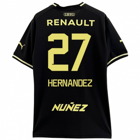 Kandiny Kinderen Lucas Hernández #27 Zwart Geel Uitshirt Uittenue 2024/25 T-Shirt