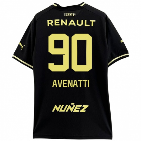 Kandiny Bambino Maglia Felipe Avenatti #90 Nero Giallo Kit Gara Away 2024/25 Maglietta