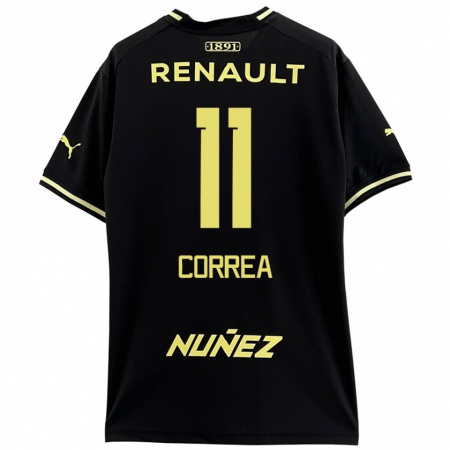 Kandiny Bambino Maglia Franco Correa #11 Nero Giallo Kit Gara Away 2024/25 Maglietta